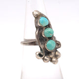 Vintage Sterling 3-Stone Turquoise Ring 5.5