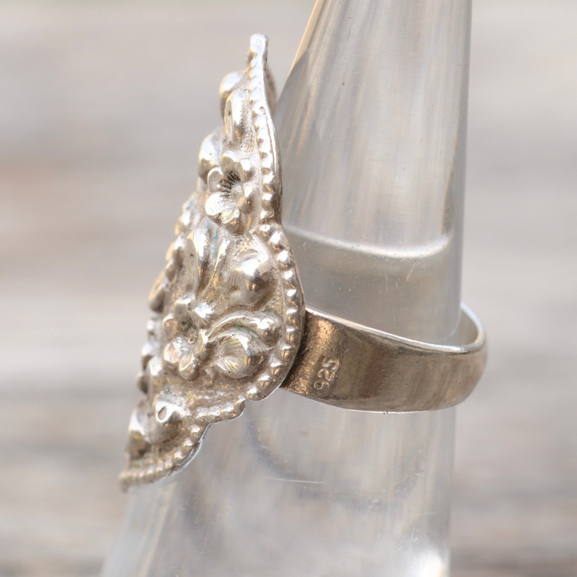 Vintage Sterling Floral Ring 6