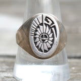 Vintage Sterling Zuni Surface Ring 10.75
