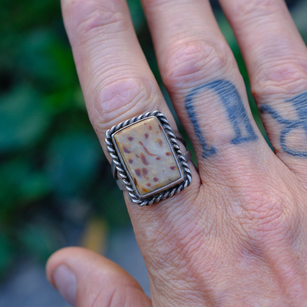 Vintage Sterling Jasper Ring 10