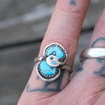 Vintage Sterling Effie Turquoise Snake Ring 6.75