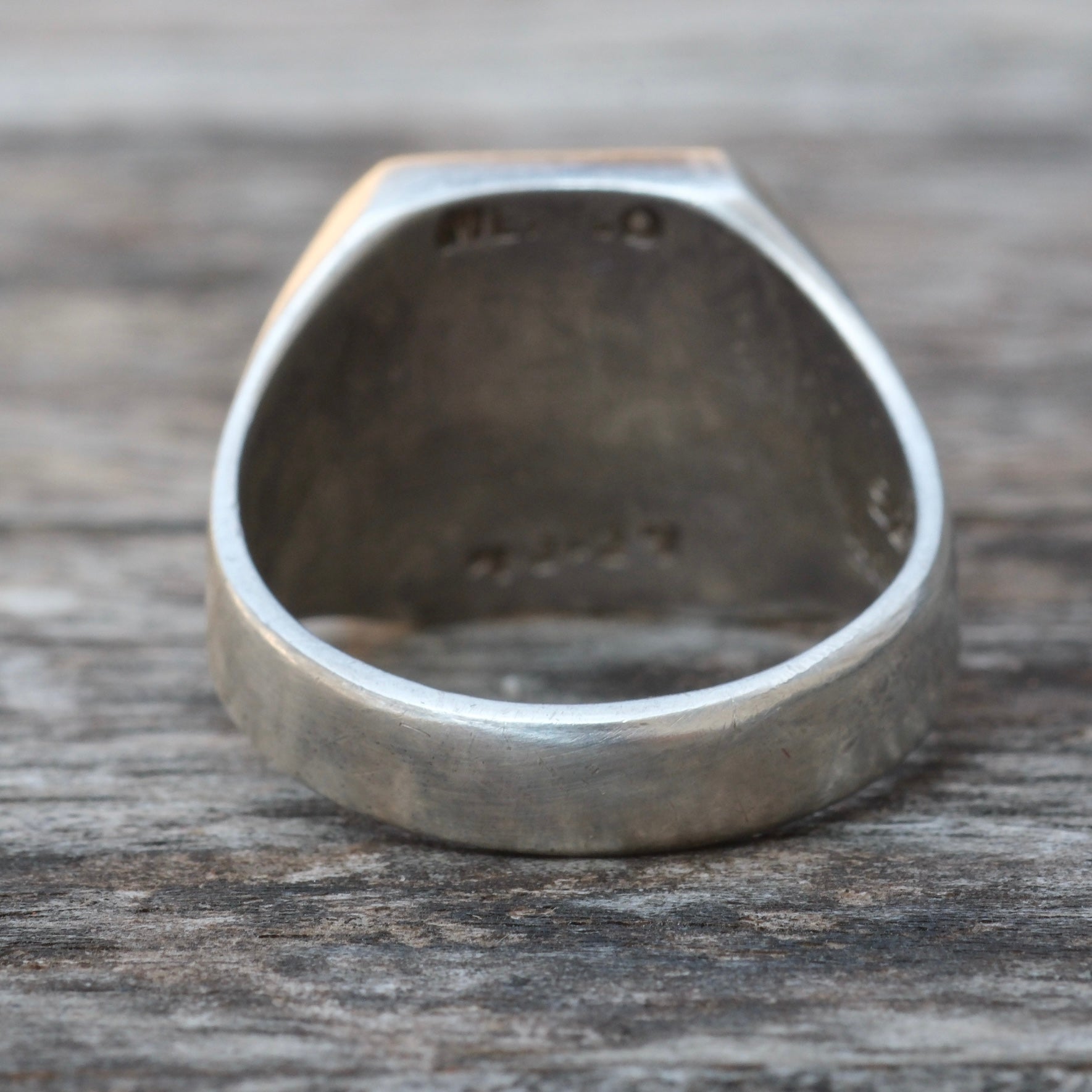 Vintage Sterling N Initial Signet Ring 10.75