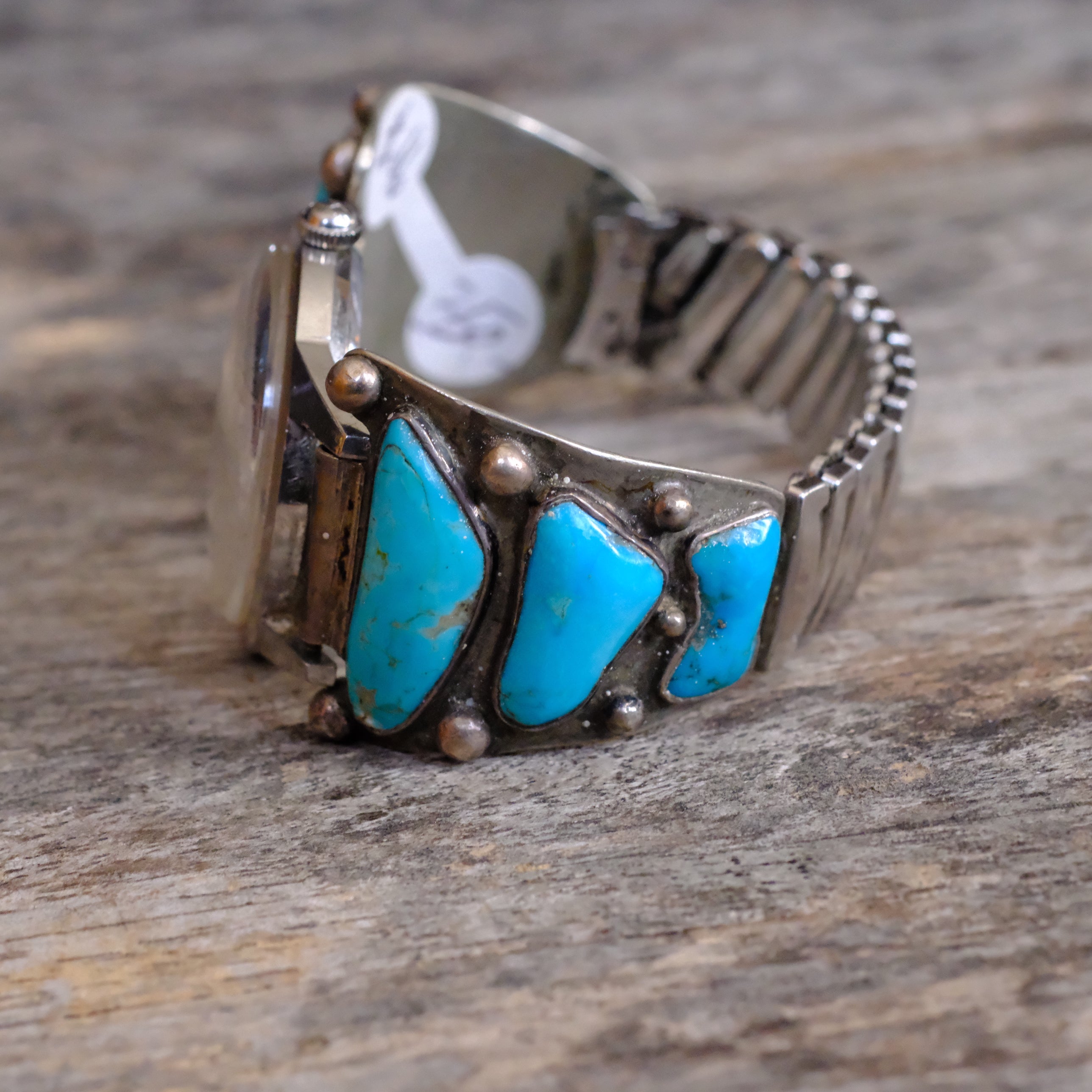 Vintage Sterling 7-Stone Turquoise Watch