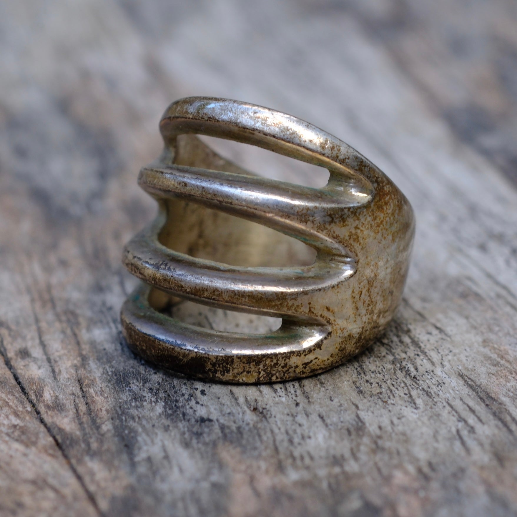 Vintage Sterling Silver Heavy Cast Ring 7