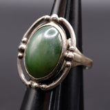 Vintage Sterling Jadeite Ring 6