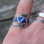 Vintage Sterling Multistone Inlay Band 7