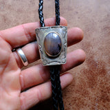 Vintage Sterling Petrified Wood Bolo Tie