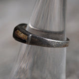 Vintage Sterling Tigers Eye and Onyx Inlay Band 6.25