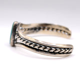 Vintage Sterling Turquoise Braided Cuff Bracelet 7"