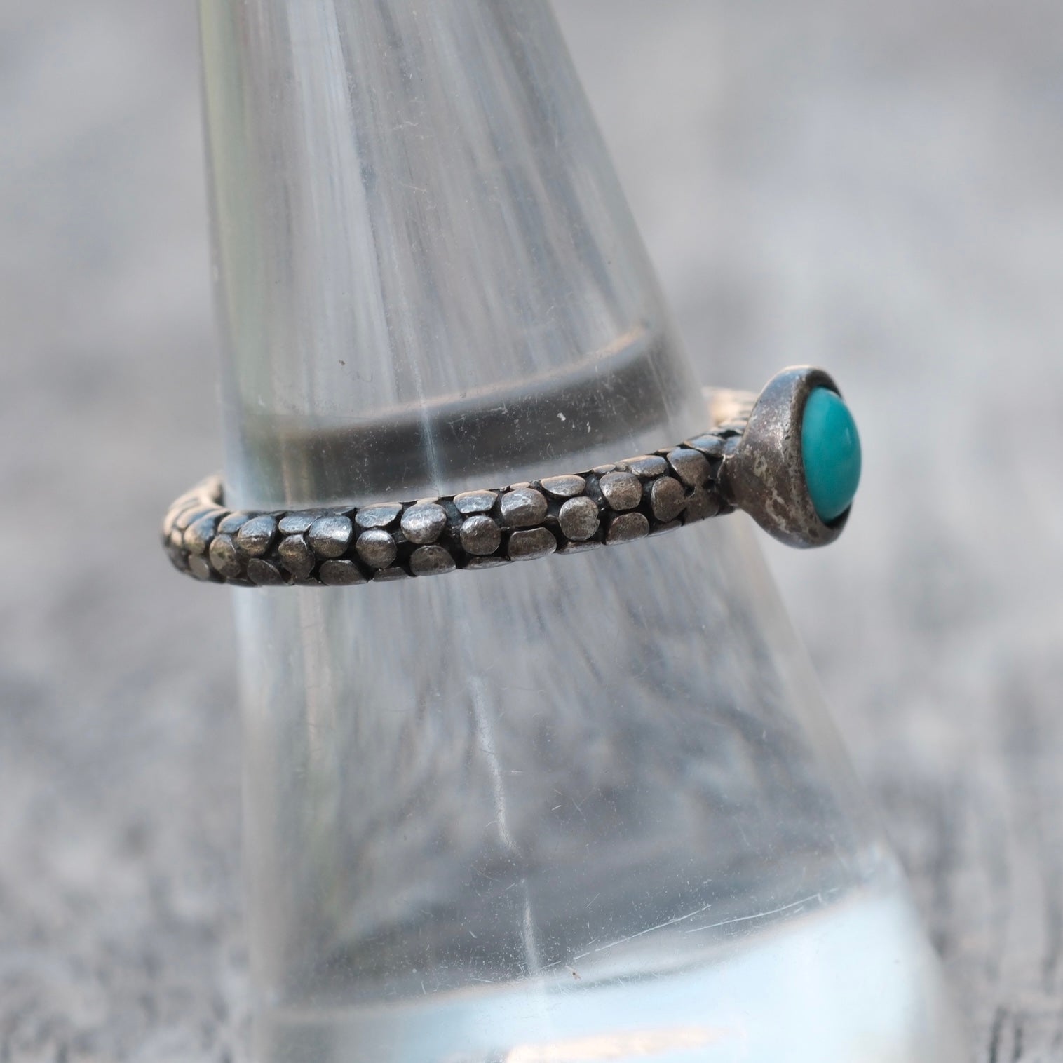 Vintage Sterling Turquoise Ring 7.75