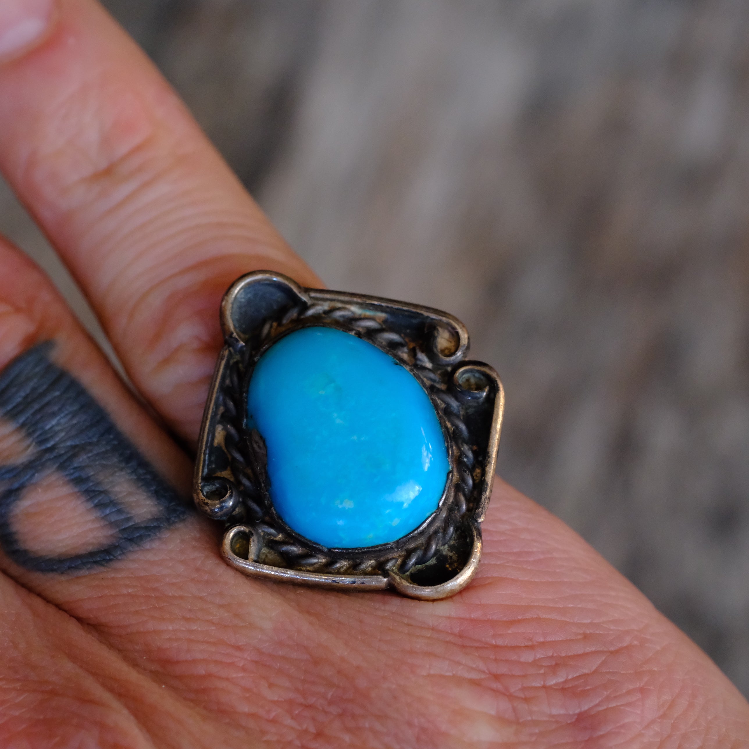 Vintage Sterling Turquoise Ring 6