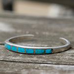Vintage Sterling Turquoise Inlay Cuff