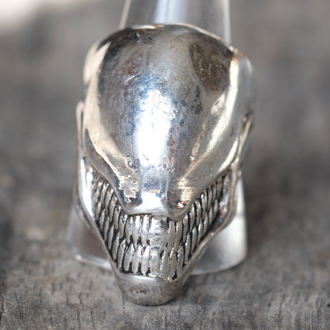 Vintage Sterling Silver Alien Ring 12