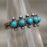 Vintage Sterling Turquoise Band 5.5