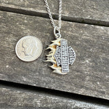Vintage Sterling Harley Davidson Necklace