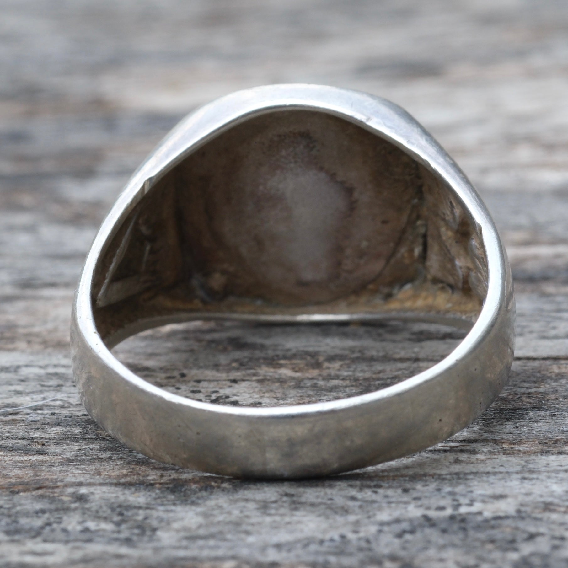Vintage Sterling Silver Free Masons Signet Ring 12