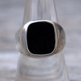 Vintage Sterling Onyx Signet Ring 7.75