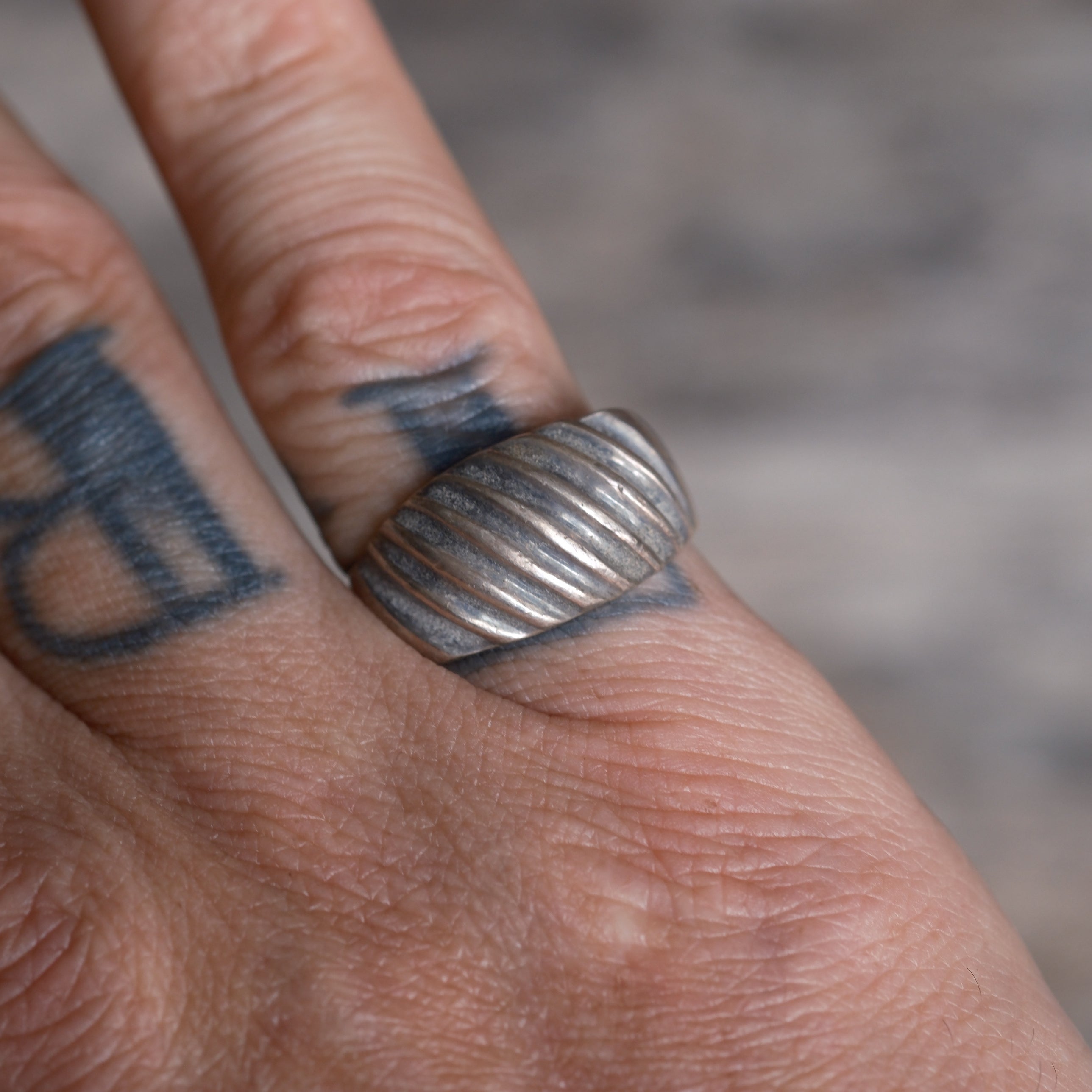Vintage Sterling Silver Modernist Ring 8