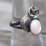 Vintage Sterling Mother Of Pearl Feather Ring 7.25