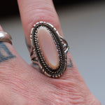 Vintage Sterling Mother Of Pearl Ring 6