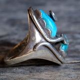Vintage Sterling Effie C Zuni Snake Ring 10.25