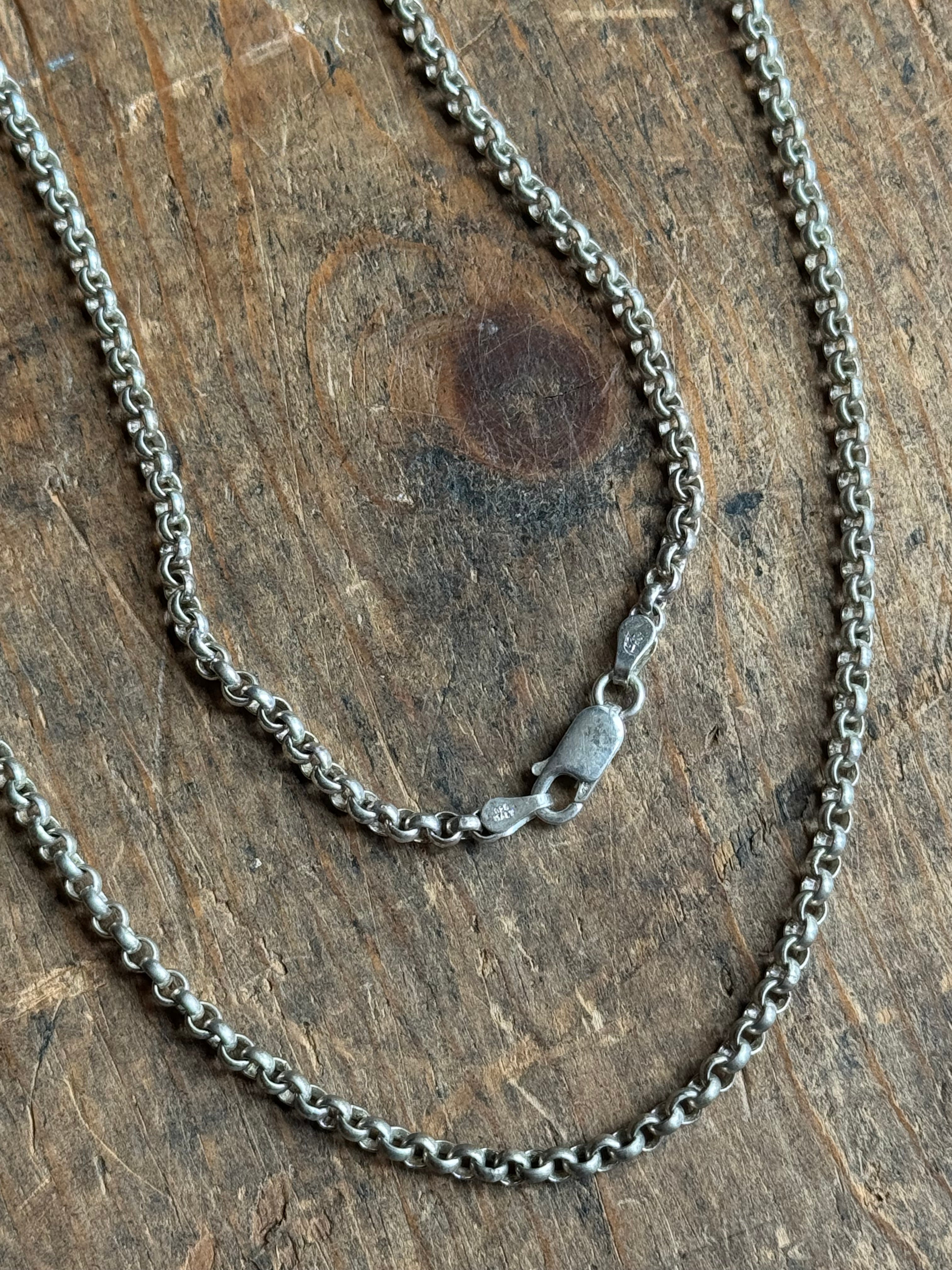 Vintage Sterling Silver 24” Rolo chain