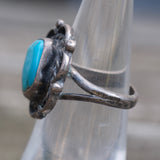 Vintage Sterling Turquoise Ring 5.75