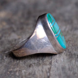 Vintage Sterling Turquoise Inlay Ring 9