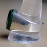 Vintage Sterling Malachite Inlay Ring 12.75
