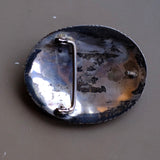 Vintage Sterling Turquoise and Coral Bear Claw Belt Buckle