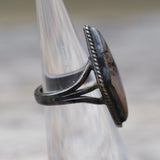 Vintage Sterling Agate Roper Ring 3