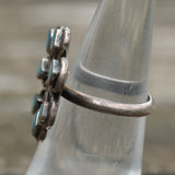 Vintage Sterling Turquoise Cluster Ring 5