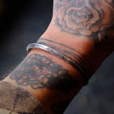 Vintage Sterling Silver Stamped Triangle Cuff Bracelet 6.25"