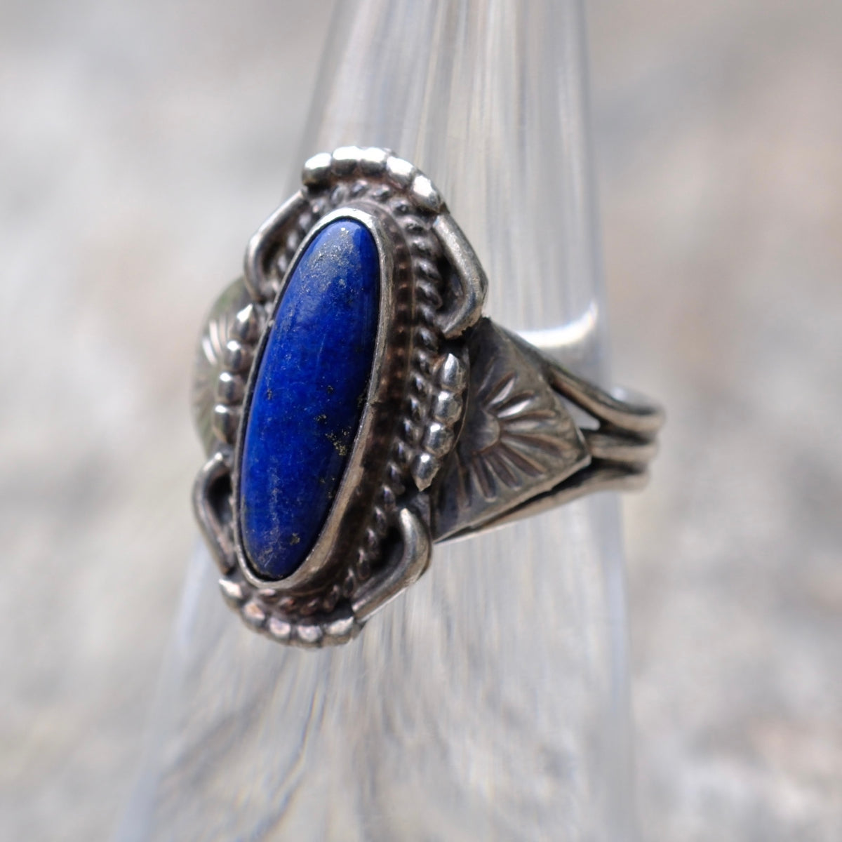 Vintage Sterling Lapis Ring 6