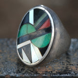 Vintage Sterling Zuni Inlay Ring 11