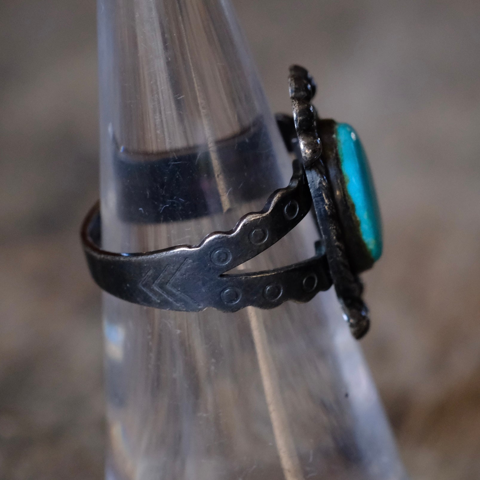 Vintage Sterling Turquoise Ring 5.5