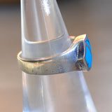 Vintage Sterling Turquoise Inlay Band 5.25