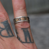 Vintage Sterling and 14k Gold Band Ring 6