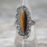 Vintage Sterling Tigers Eye Ring 6.25
