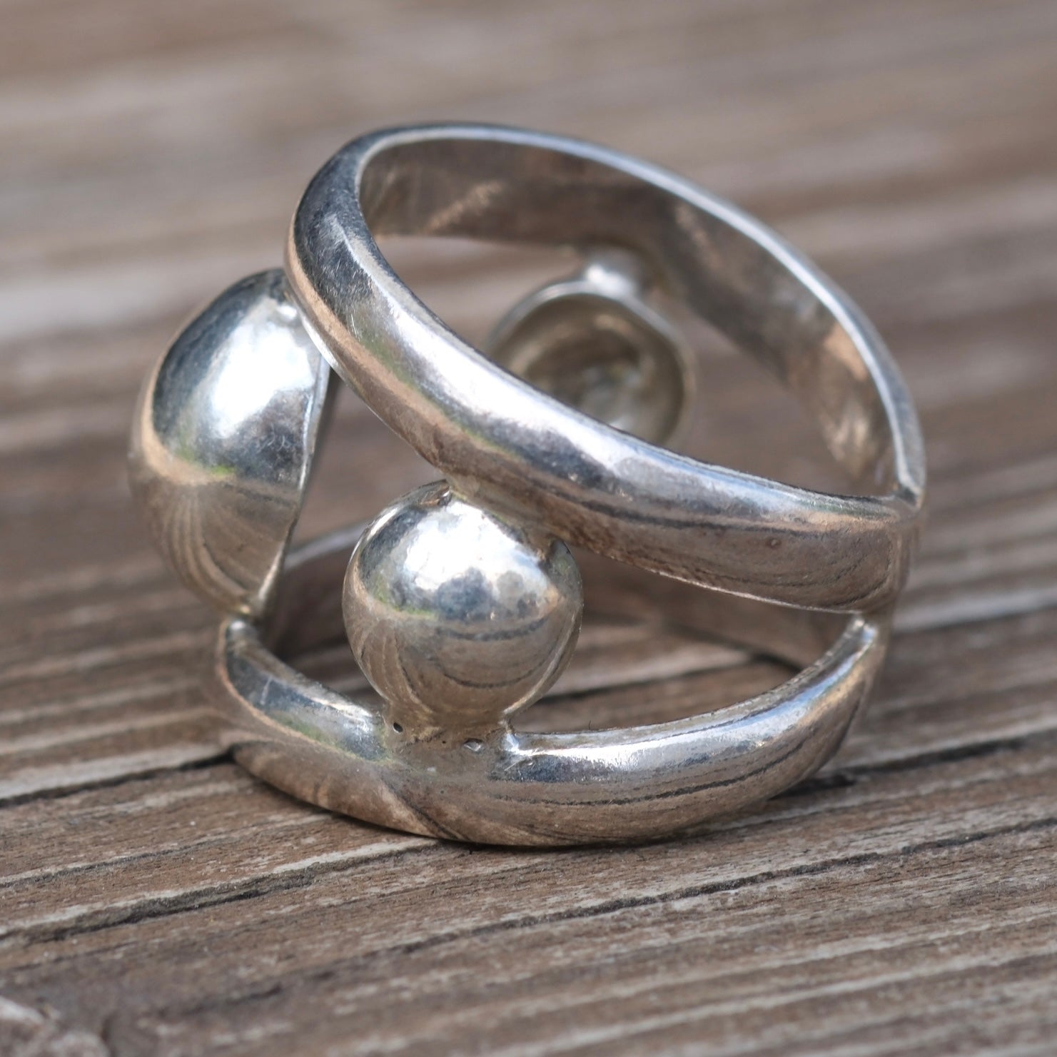 Vintage Sterling Silver Modernist Ring 6
