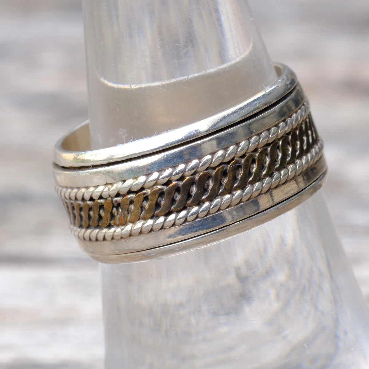 Vintage Sterling Braided Band Ring 7.5