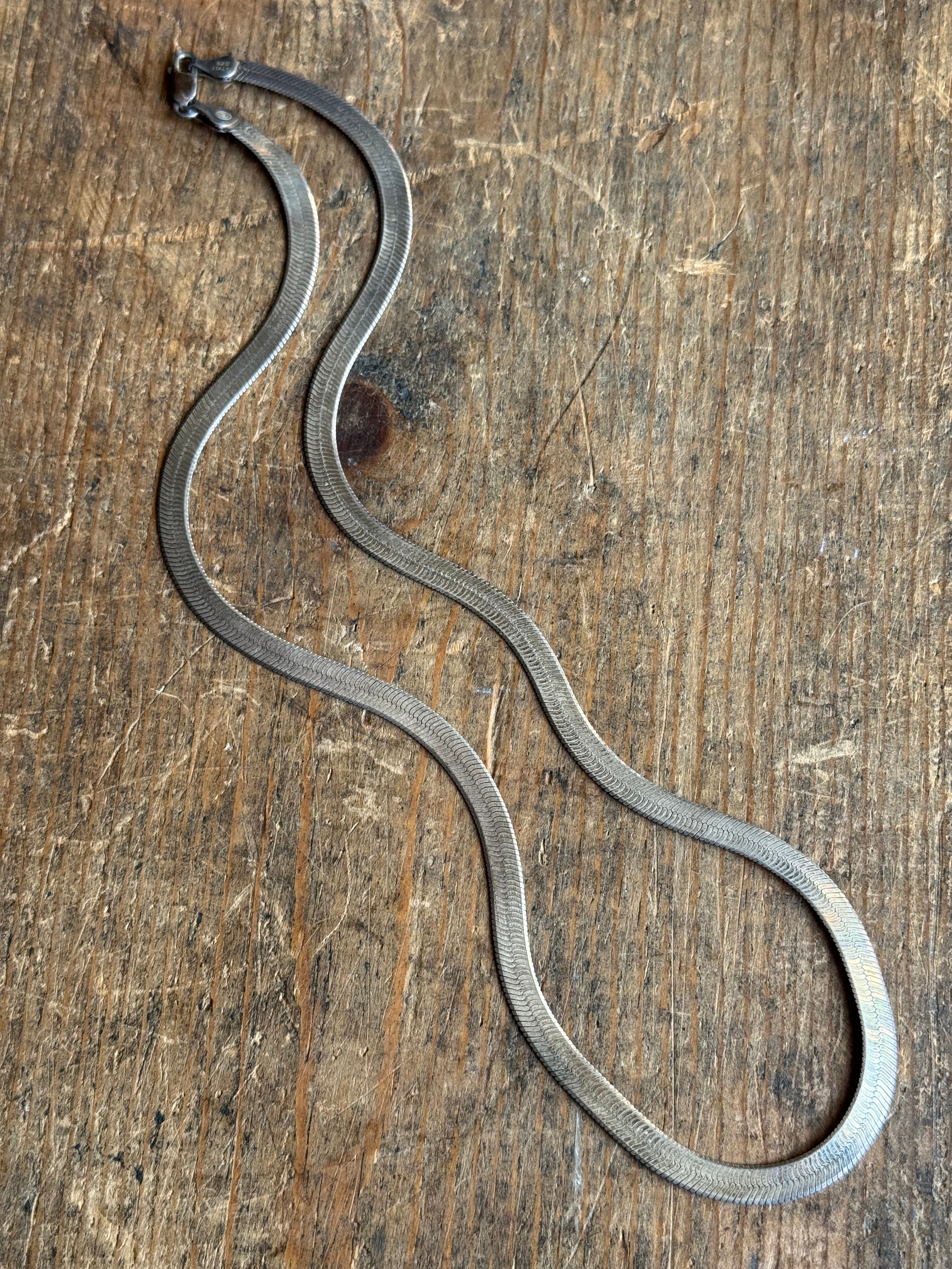 Vintage Sterling Silver 20.5” Herringbone Chain