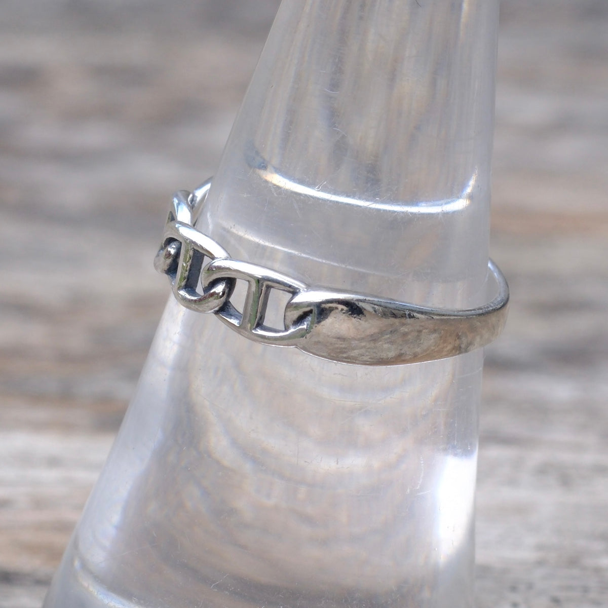 Vintage Sterling Chain Band Ring 7