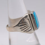 Vintage Sterling Turquoise Stamped Band Ring 8.5