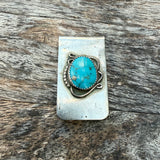 Vintage Sterling Turquoise Money Clip