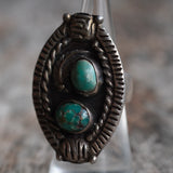 Vintage Sterling 2-Stone Turquoise Ring 6