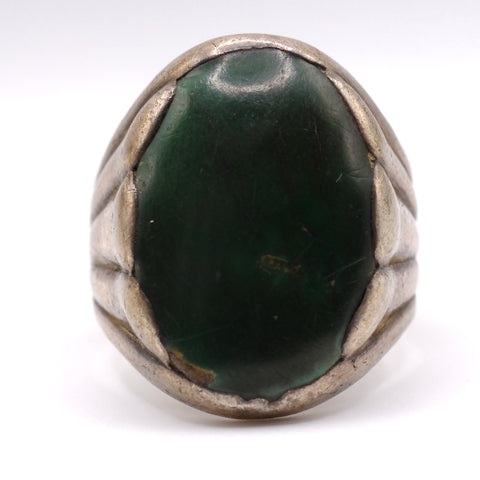 Vintage Sterling Turquoise Trading Post Ring 11