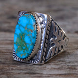 RARE Vintage Sterling Turquoise Thunderbird Ring 9.5