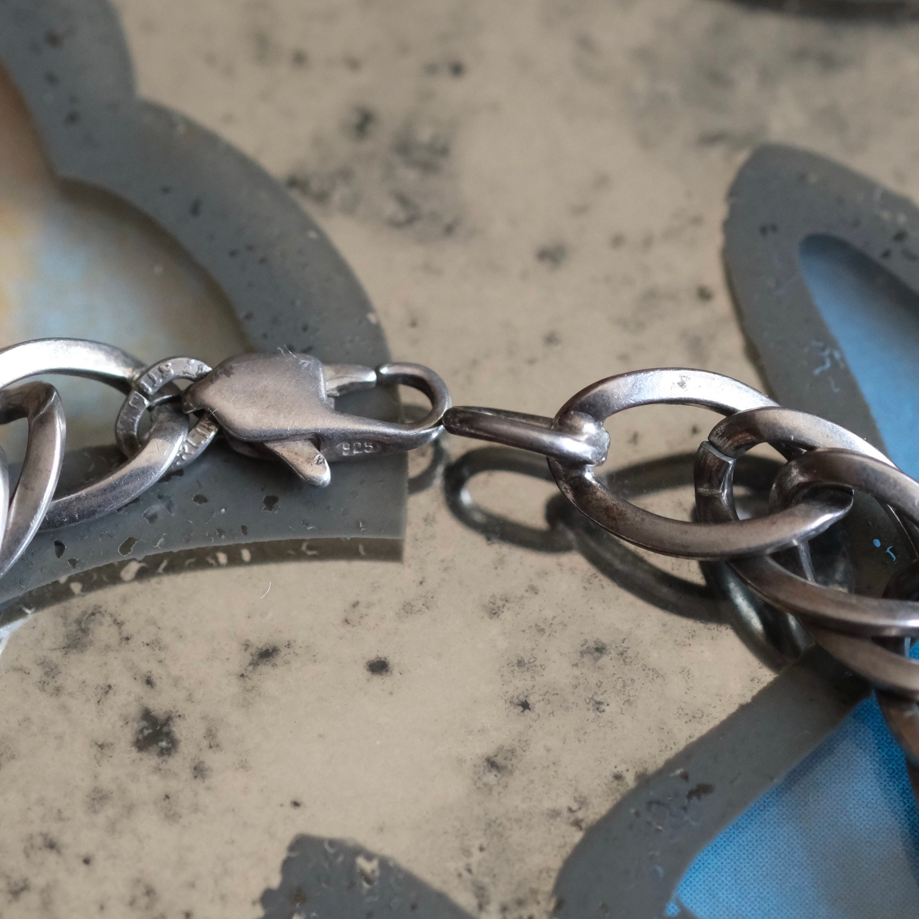 Vintage Sterling Double Curb Chain Bracelet 7.25"