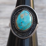 Vintage Sterling Turquoise Ring 7.5